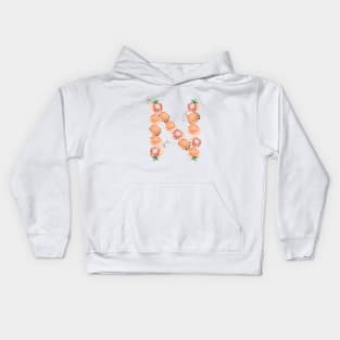 Letter N Floral Kids Hoodie